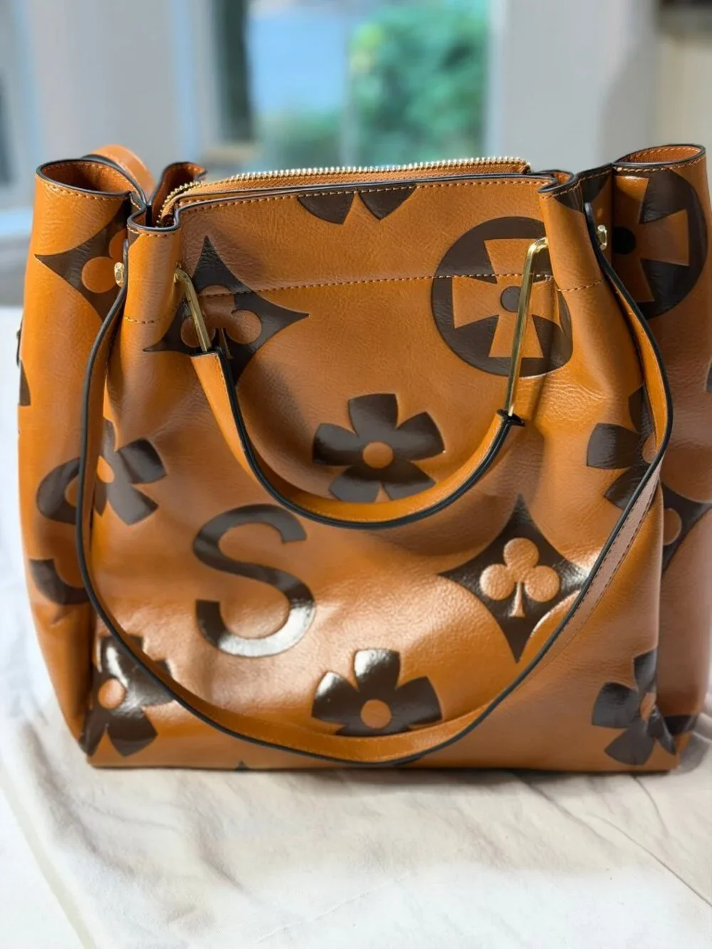 Kwuty Floral Handbags Purses Women – Embossed Leather Top Handle Handbag